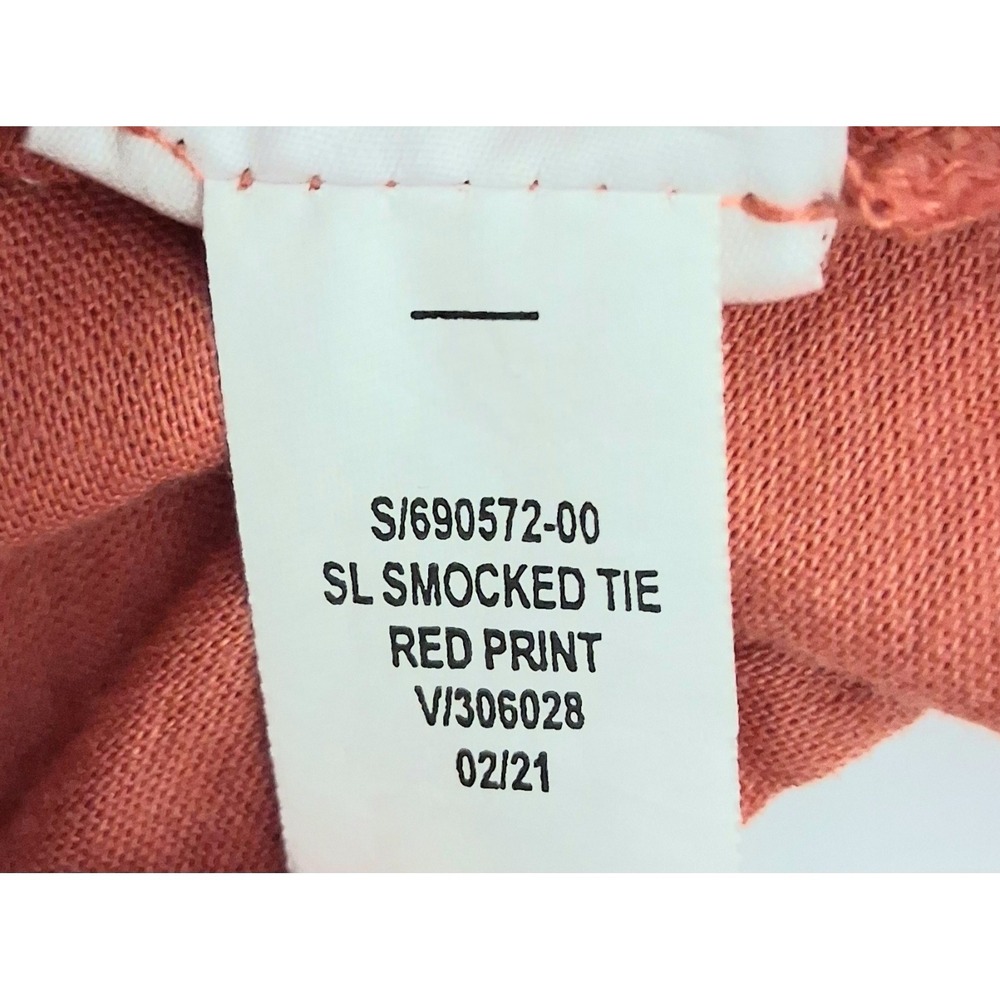Old Navy Maxi Dress Medium Tall Orange Smocked Embroidered Tiered Cottagecore - Picture 11 of 12
